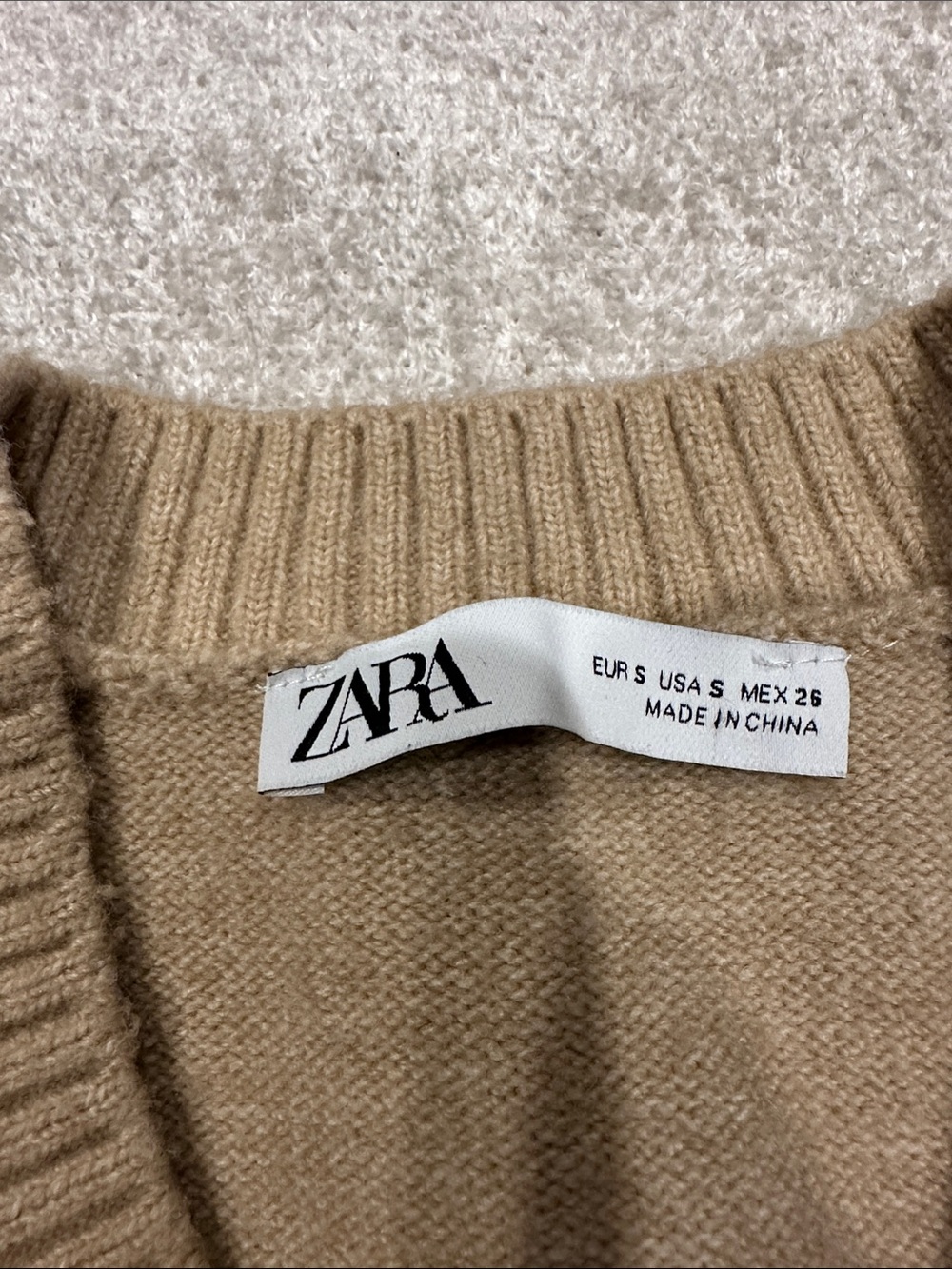 Zara womens Camel V-Neck Knit Vest - Picture 2 of 4